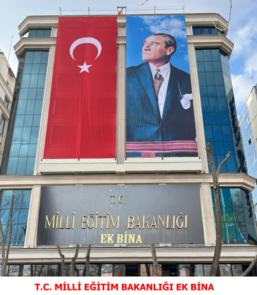 Milli Eğitim Bakanlığı Kızılay Ek Binası Otomatik Motorlu Bayrak Poster Sistemi